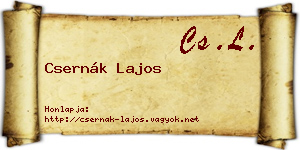 Csernák Lajos névjegykártya